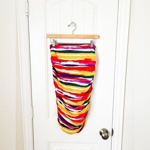 Daniela Corte Strapless Mutlicolor Ruched Tube Mini Dress Size Small